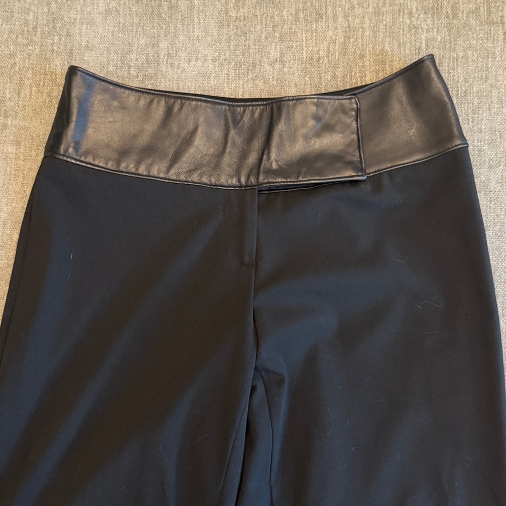 Cache size 4 Women Black Faux Leather Waist Pants